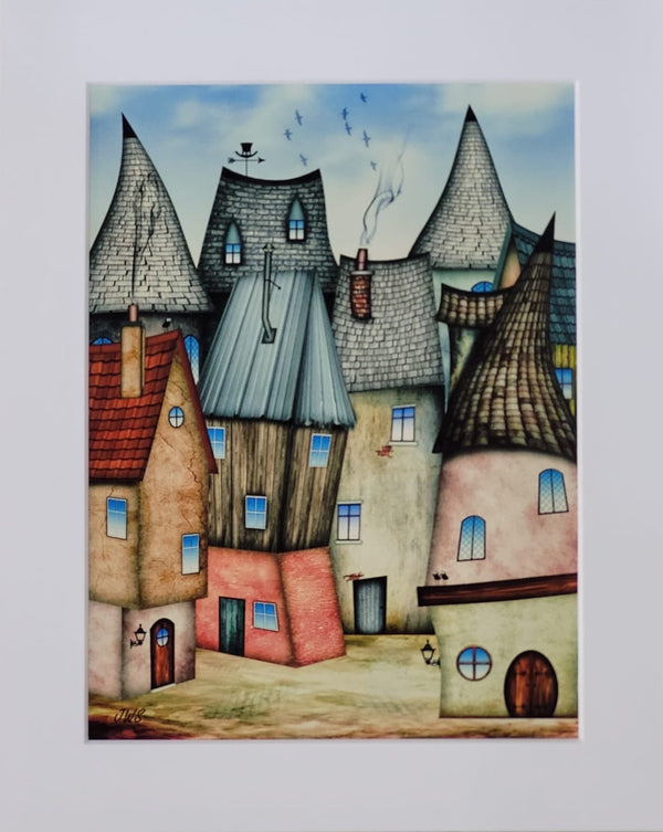 Tall House Village Digital Art Print by John Sullivan