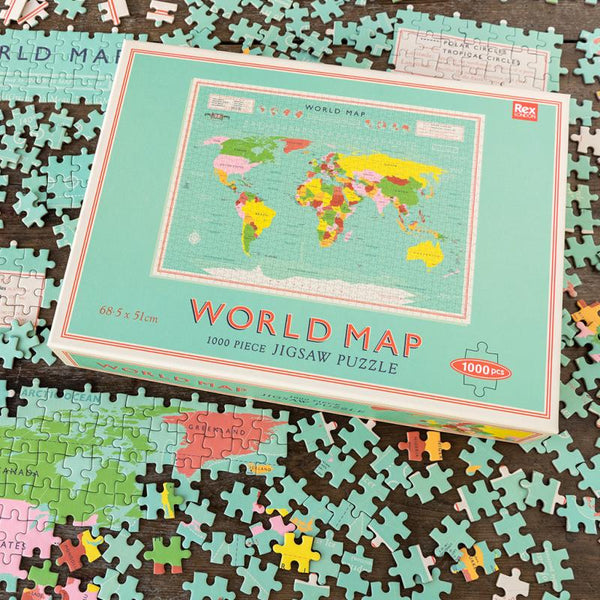 Vintage Style World Map 1000 Piece Jigsaw