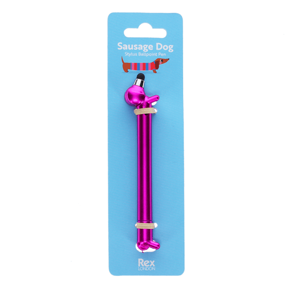 Fun Metallic Sausage Dog Pen with Stylus
