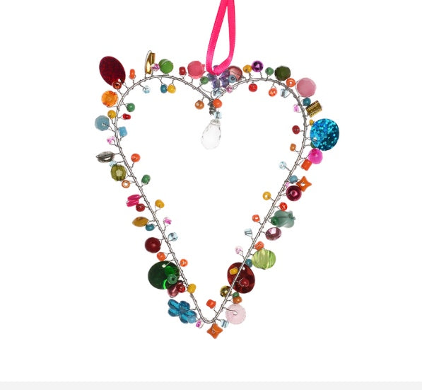 Handmade Beaded Heart Decoration
