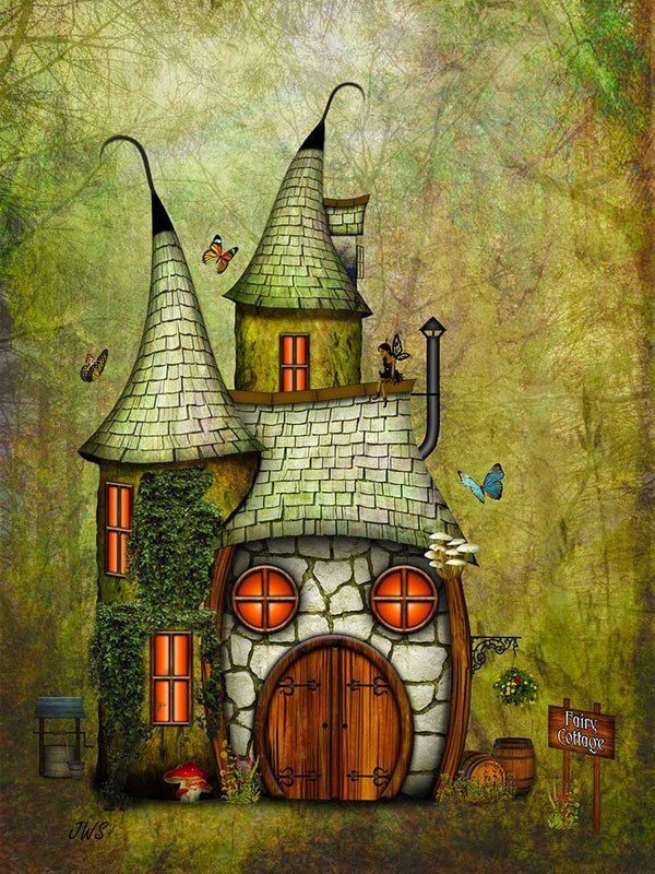 Fairy Cottage Digital Art Print by John Sullivan