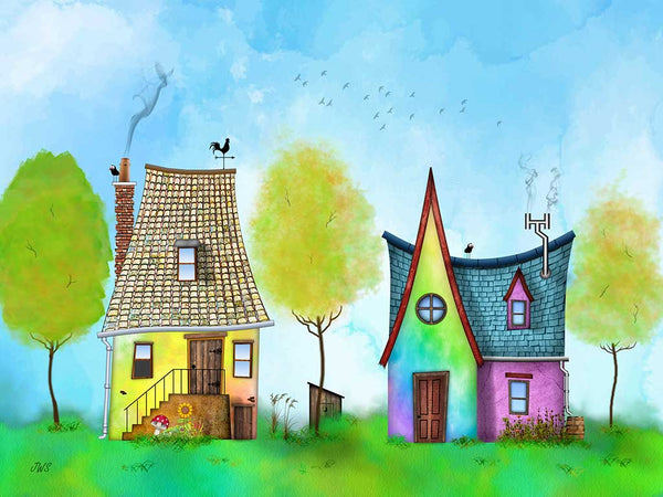 The Cottages Digital Art Print by John Sullivan