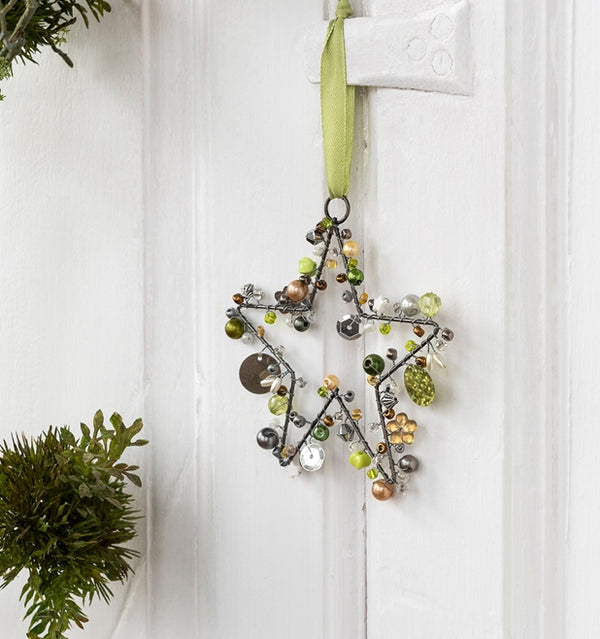 Handmade beaded star decoration