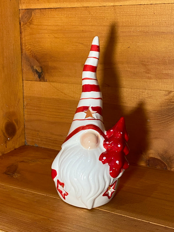 Ceramic Scandi Santa Gonk Tealight Holder