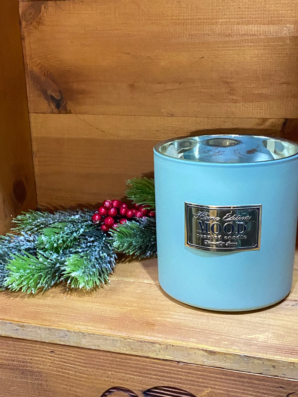 Tropical Scented Glass Candle in Maroon or Sage Green