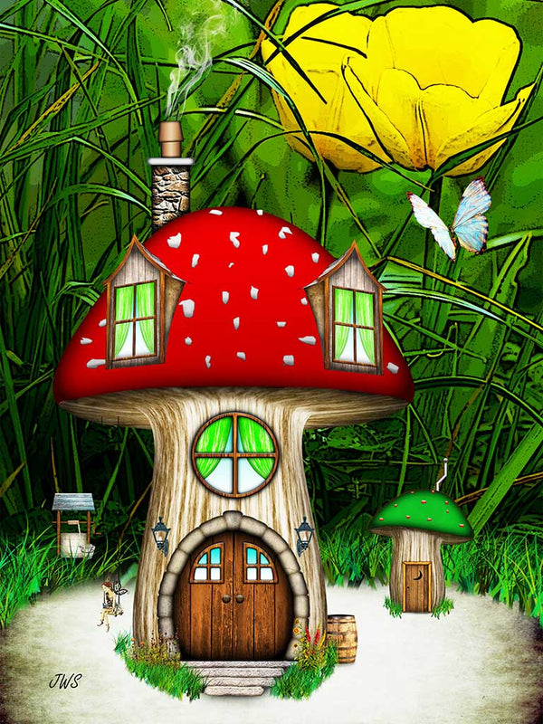 Toadstool House Digital Art Print by John Sullivan
