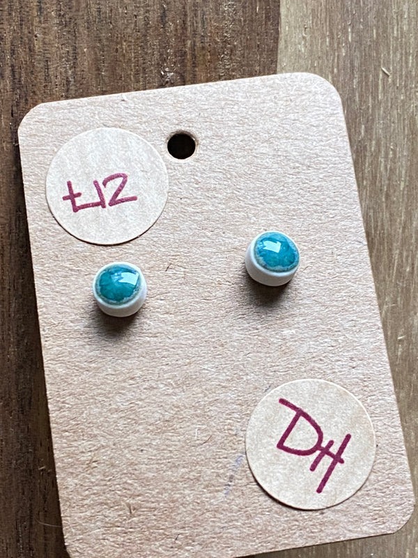 Driftwood Harp Handmade Colourful Little Dot Ceramic Earrings