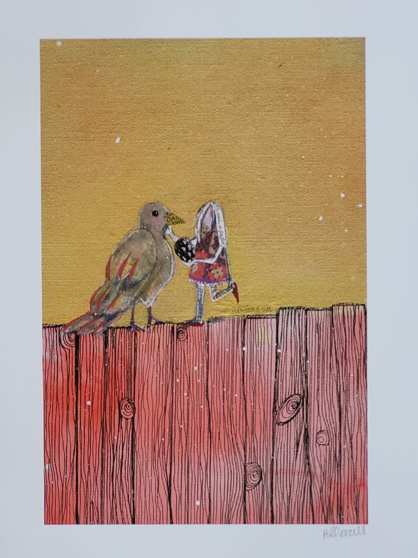 Birdy - Giclee Art Print by Hayley Restall